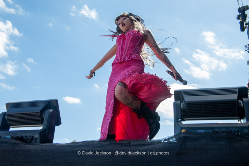 Jazmin Bean on stage at Bludfest at The National Bowl, Milton Keynes on Sunday, August 12, 2024. Photo by David Jackson