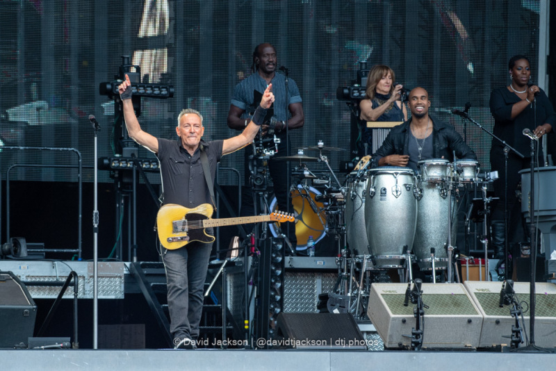 Bruce Springsteen arriving on stage at Villa Park, Birmingham, on Friday, June 16, 2023. Photo by David Jackson.
