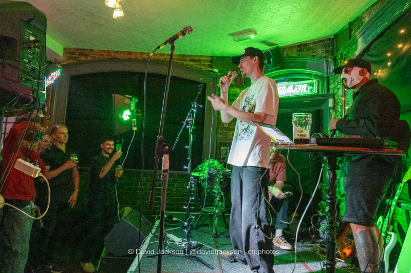 Franq on stage at The Garibaldi in Northampton on Friday, August 24, 2024. Photo by David Jackson.