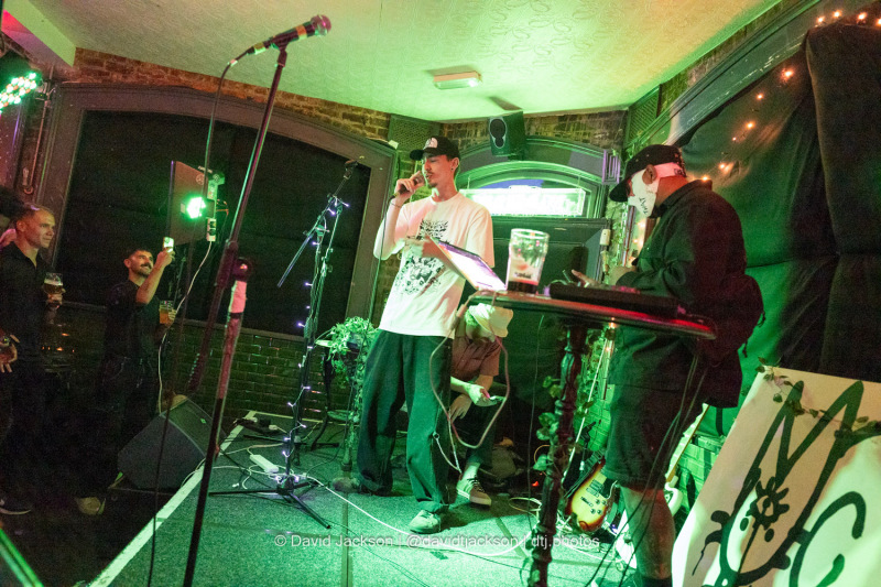 Franq on stage at The Garibaldi in Northampton on Friday, August 24, 2024. Photo by David Jackson.
