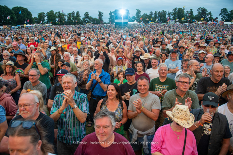 Crowds watching acts on the opening day of Cropredy Convention 2023. Photo by David Jackson.