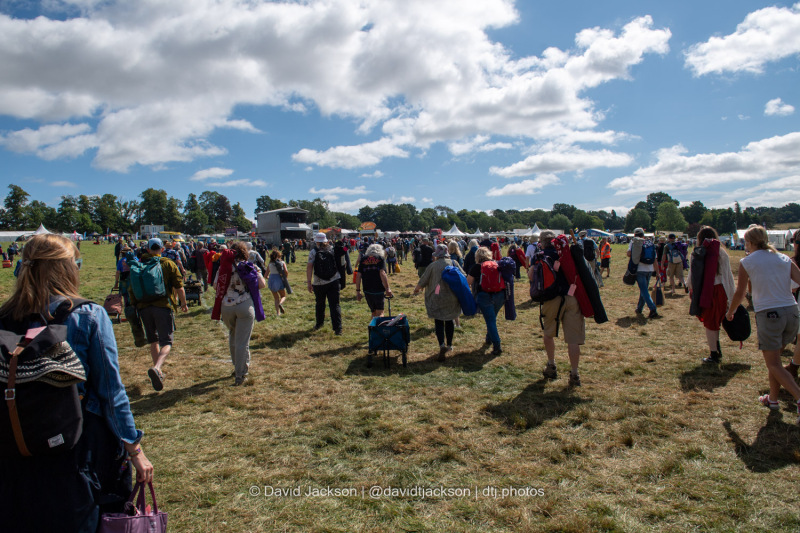 Crowds running into the arena at Cropredy Convention on Friday, August 9, 2024.