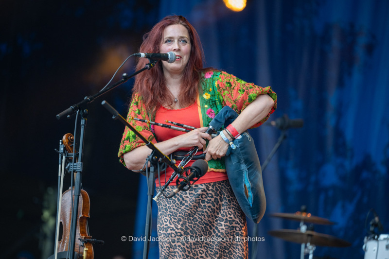 Kathryn Tickell and The Darkening on stage at Cropredy Convention on Thursday, August 8. Photo by David Jackson.