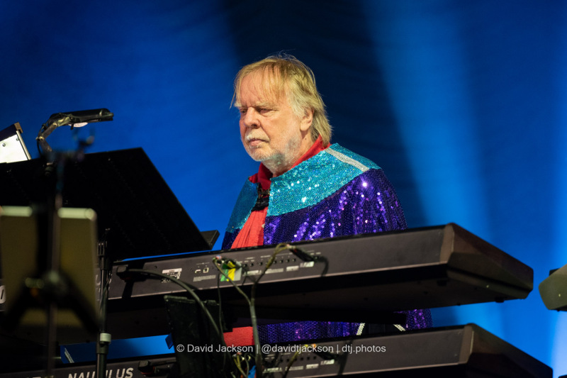 Rick Wakeman and The English Rock Ensemble on stage at Cropredy Convention on Thursday, August 8, 2024. Photo by David Jackson.