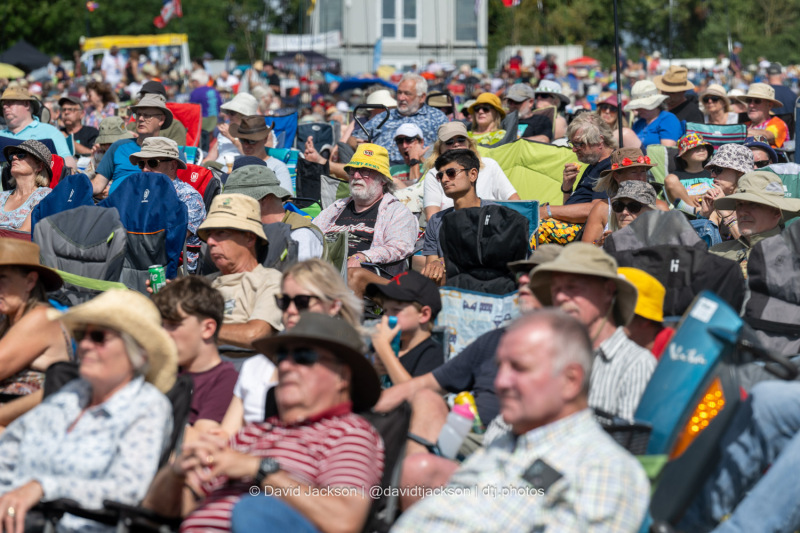 Crowds watching acts perform at Cropredy Convention on Friday, August 9, 2024. Photo by David Jackson.