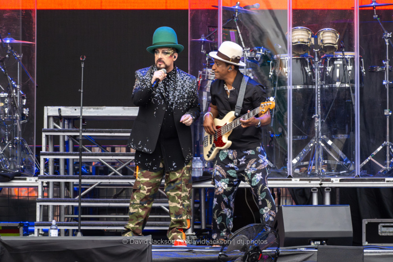 Culture Club on stage at the cinch Stadium, Franklin's Gardens, Northampton, on Wednesday, June 28, 2023.