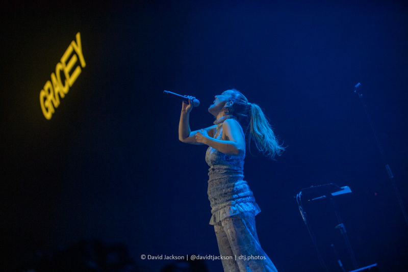 Gracey on stage at the Utilita Arena, Birmingham, March 10, 2023. Photo by David Jackson.