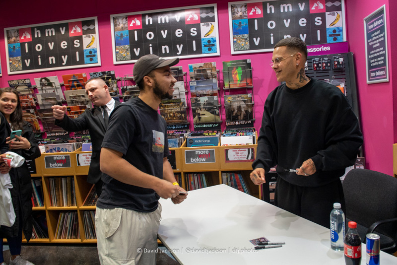 Fans queue to meet slowthai at HMV in Northampton to get copies of his third album Ugly signed.