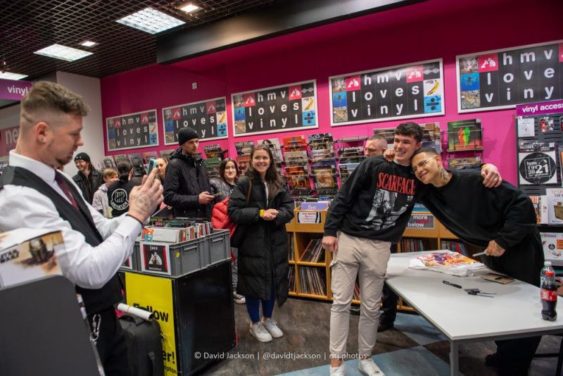 Fans queue to meet slowthai at HMV in Northampton to get copies of his third album Ugly signed.