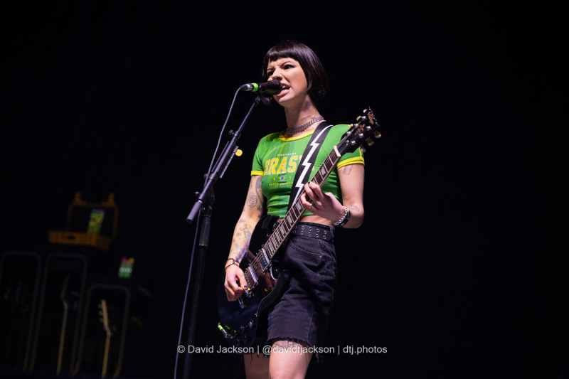 Karen Dio on stage at the bp pulse LIVE arena in Birmingham on Thursday, March 13, 2025. Photo by David Jackson.
