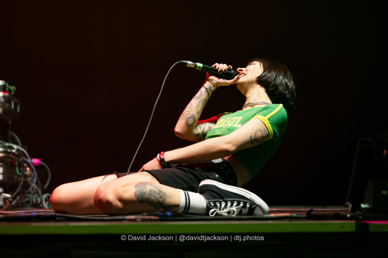 Karen Dio on stage at the bp pulse LIVE arena in Birmingham on Thursday, March 13, 2025. Photo by David Jackson.