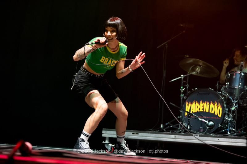 Karen Dio on stage at the bp pulse LIVE arena in Birmingham on Thursday, March 13, 2025. Photo by David Jackson.