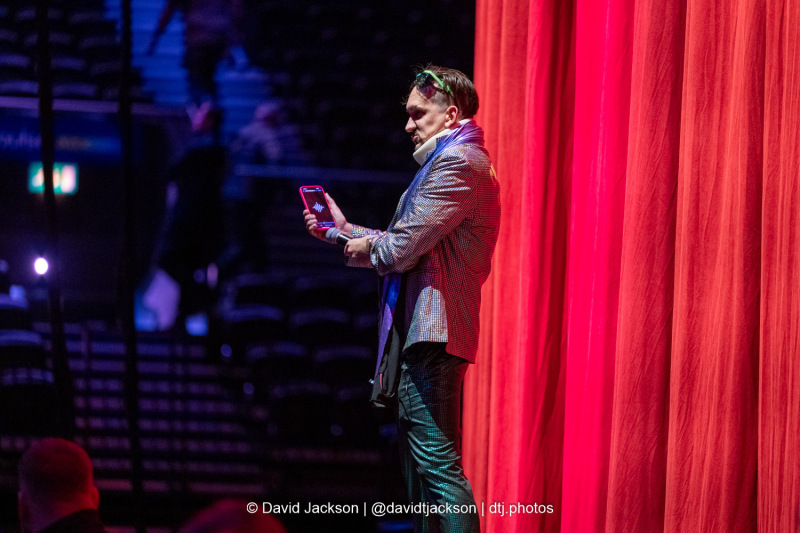 Loserville host Jon Carnage on stage at the bp pulse LIVE arena in Birmingham on Thursday, March 13, 2025. Photo by David Jackson.