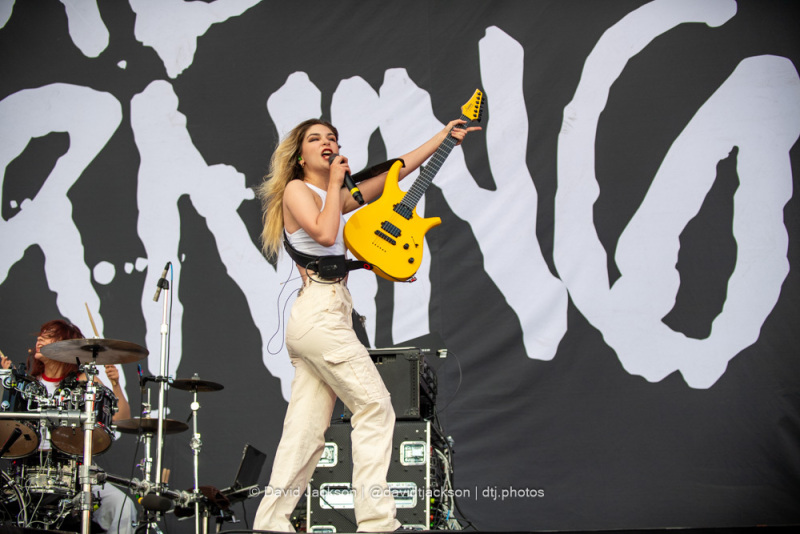 The Warning on stage at the National Bowl in Milton Keynes on Sunday, June 25, 2023. Photo by David Jackson.