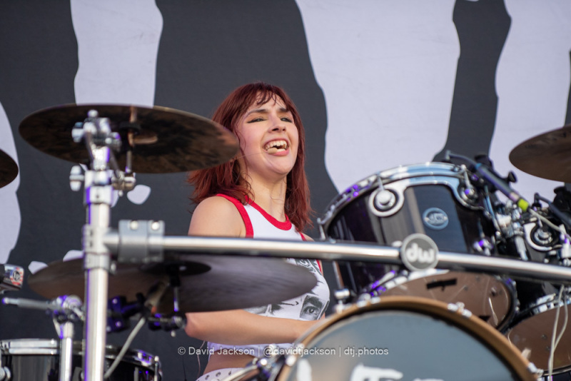 The Warning on stage at the National Bowl in Milton Keynes on Sunday, June 25, 2023. Photo by David Jackson.