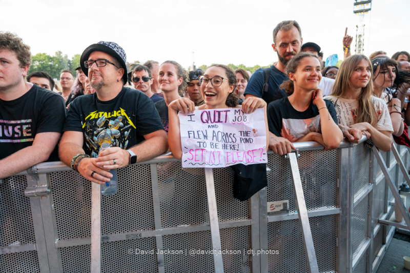 Fans inside the National Bowl in Milton Keynes on Sunday, June 25, 2023. Photo by David Jackson.