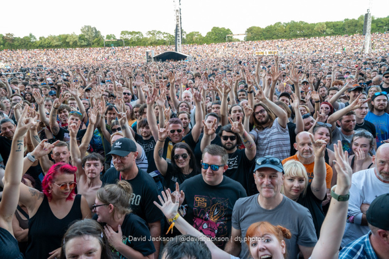 Fans inside the National Bowl in Milton Keynes on Sunday, June 25, 2023. Photo by David Jackson.