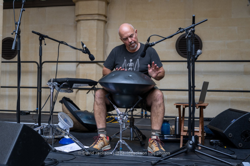 Peter Hemsley performing on the Jazz Stage at the Northampton Music Festival on Sunday, September 10, 2023. Photo by David Jackson.