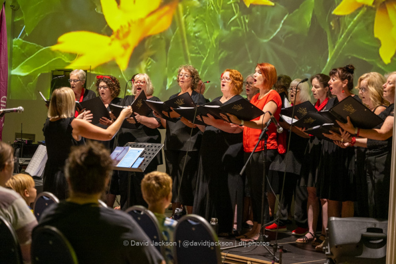 Queen Eleanor Choir performing on the Classical Stage at the Northampton Music Festival on Sunday, September 10, 2023. Photo by David Jackson.
