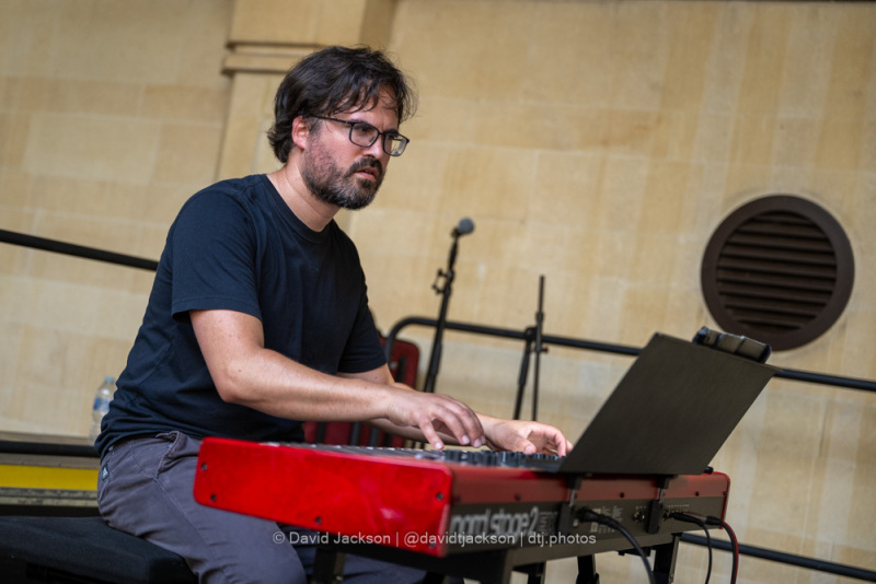 The Sam Montero Piano Trio performing on the Jazz Stage at the Northampton Music Festival on Sunday, September 10, 2023. Photo by David Jackson.