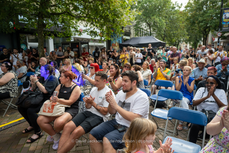 Crowds watching performances at the Northampton Music Festival on Sunday, September 10, 2023. Photo by David Jackson.