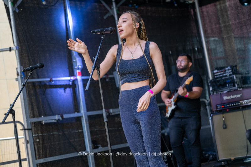 Megzz performing on the Main Stage at the Northampton Music Festival on Sunday, September 8, 2024. Photo by David Jackson.