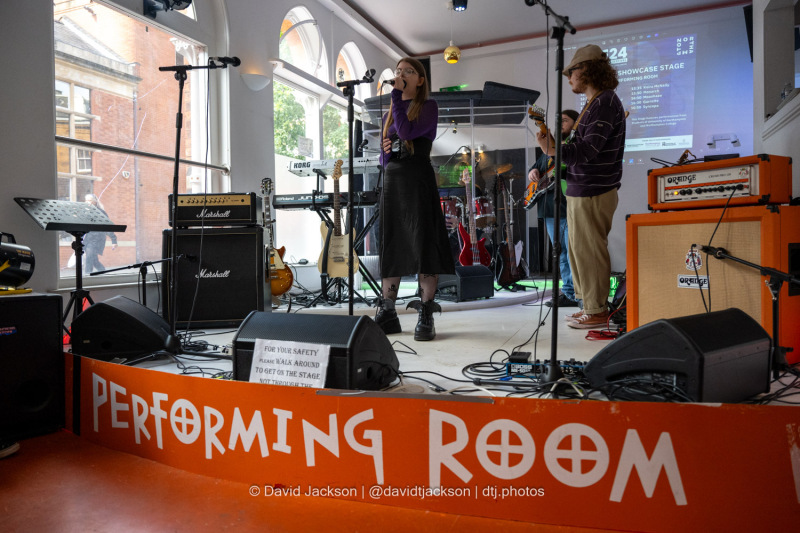 Odell Eady performing on the Student Showcase Stage at the Northampton Music Festival on Sunday, September 8, 2024. Photo by David Jackson.