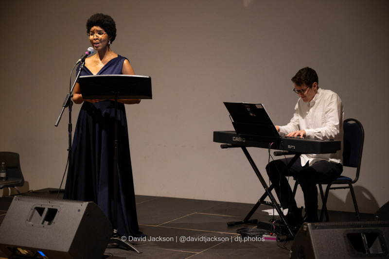 Lufuno Ndou performing on the Classical & World Fusion Stage at the Northampton Music Festival on Sunday, September 8, 2024. Photo by David Jackson.