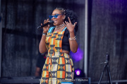 Banké Naya performing on the Main Stage at the Northampton Music Festival on Sunday, September 7, 2025. Photo by David Jackson.