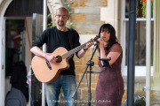 Barney & Louise performing on the Acoustic Stage at the Northampton Music Festival on Sunday, September 7, 2025. Photo by David Jackson.