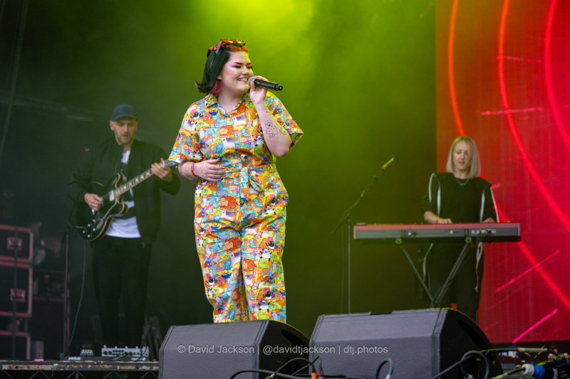 Mae Stephens on stage at the A Perfect Day festival at Delapre Park in Northampton on Sunday, June 16, 2024. Photo by David Jackson.