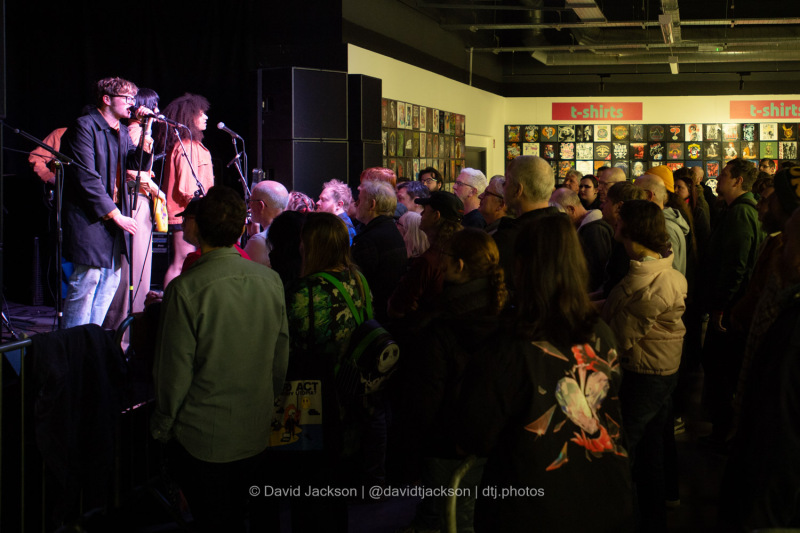 Yard Act on stage at the HMV Vault, Dale End, Birmingham, on Wednesday, March 6, 2024. One of a series of ‘instore’ gigs to promote new album Where’s My Utopia?